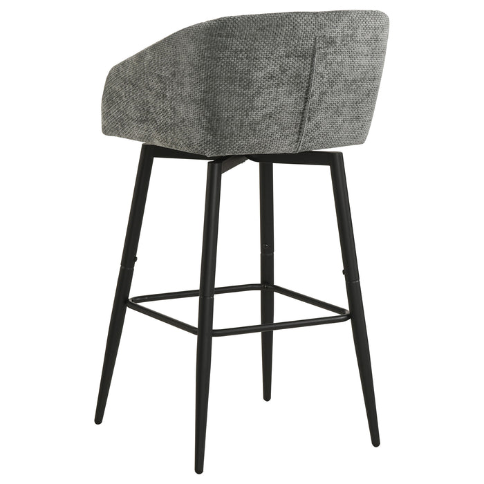 Rainer Fabric Upholstered Swivel Bar Chair Charcoal (Set of 2)