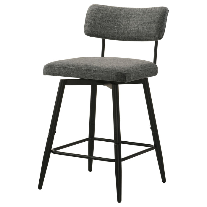 Levine Fabric Upholstered Swivel Counter Chair Grey (Set of 2)
