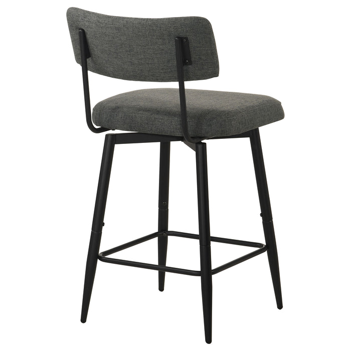 Levine Fabric Upholstered Swivel Counter Chair Grey (Set of 2)