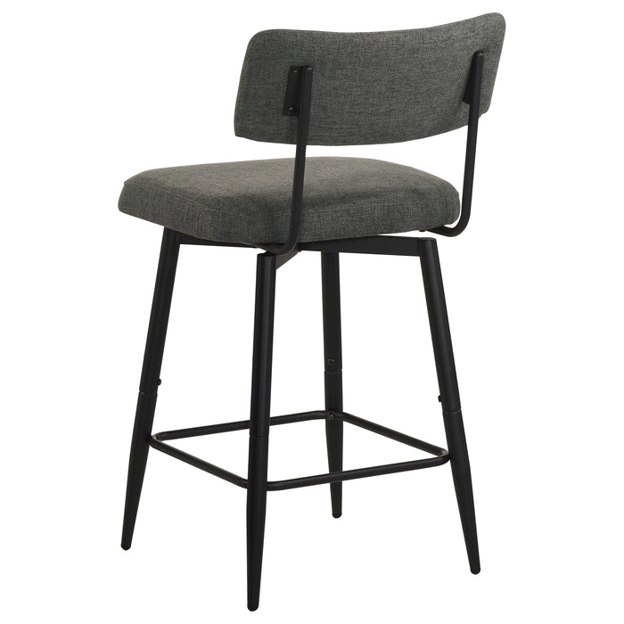 Levine Fabric Upholstered Swivel Counter Chair Grey (Set of 2)
