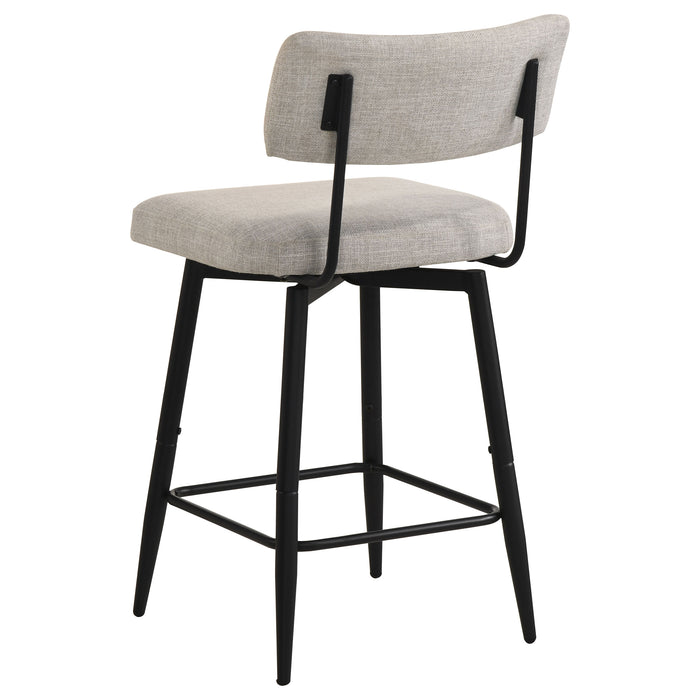 Levine Fabric Upholstered Swivel Counter Chair Cream (Set of 2)