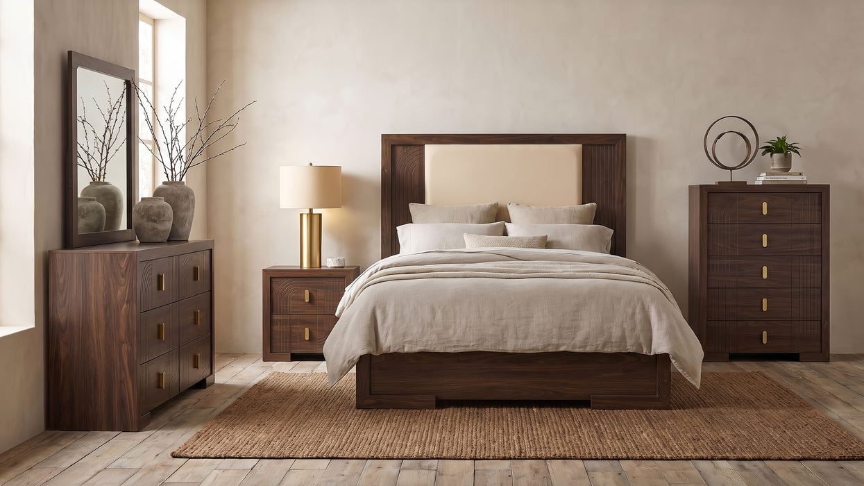 Etienne 2-drawer Nightstand Bedside Table Walnut