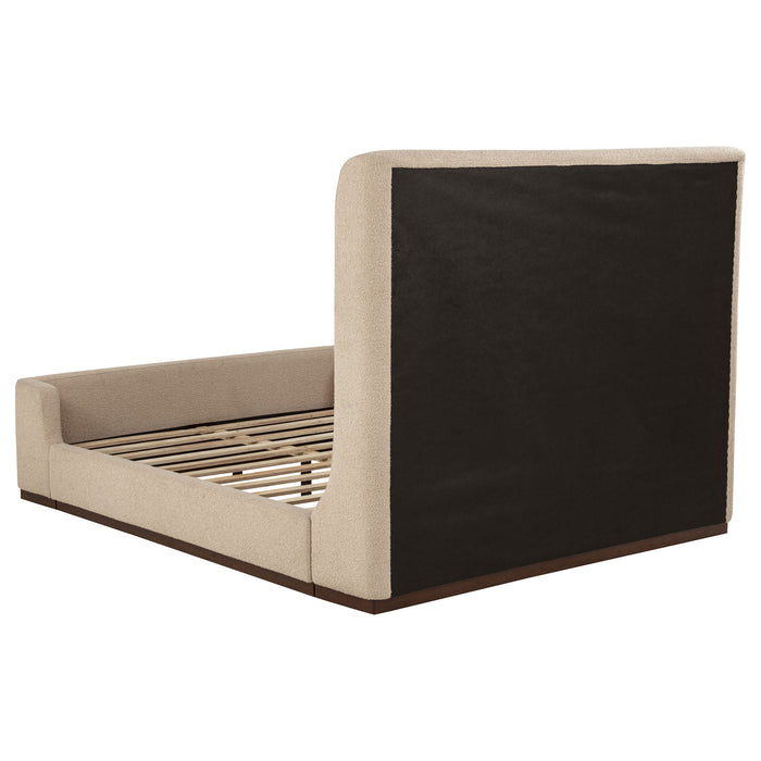 Nala Queen Fabric Upholstered Platform Bed Tan
