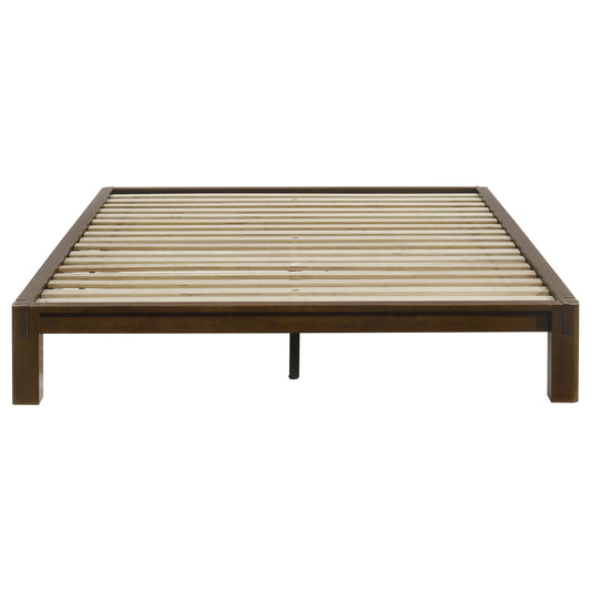 Gislen Queen Easy Assembly Wood Platform Bed Walnut