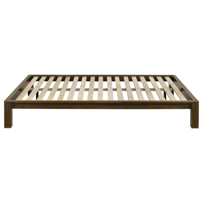 Gislen Queen Easy Assembly Wood Platform Bed Walnut