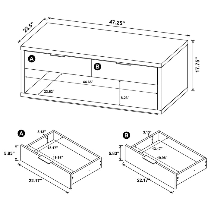 Ingram 2-Piece Coffee and End Table Set with Storage Latte