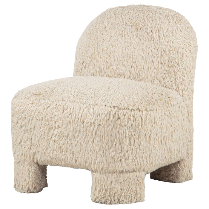 Lacombe Faux Fur Accent Chair Latte