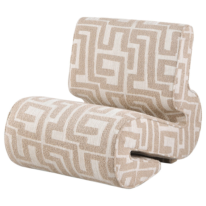 Eimer Geometric Jacquard Accent Chair Camel
