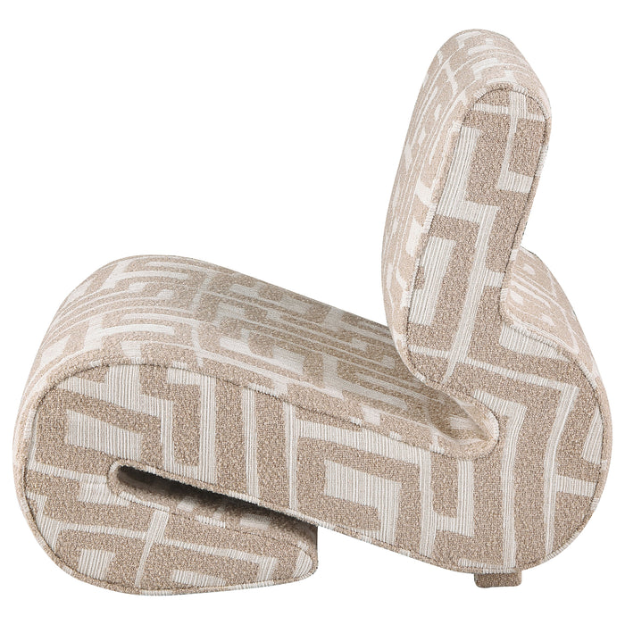 Eimer Geometric Jacquard Accent Chair Camel