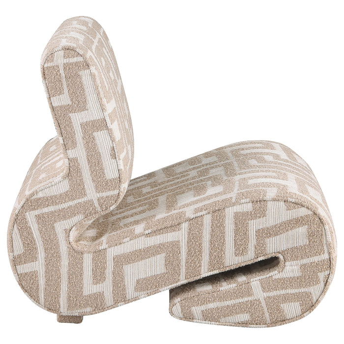 Eimer Geometric Jacquard Accent Chair Camel