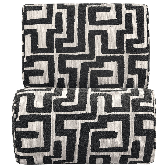 Eimer Geometric Jacquard Accent Chair Black