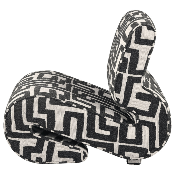 Eimer Geometric Jacquard Accent Chair Black