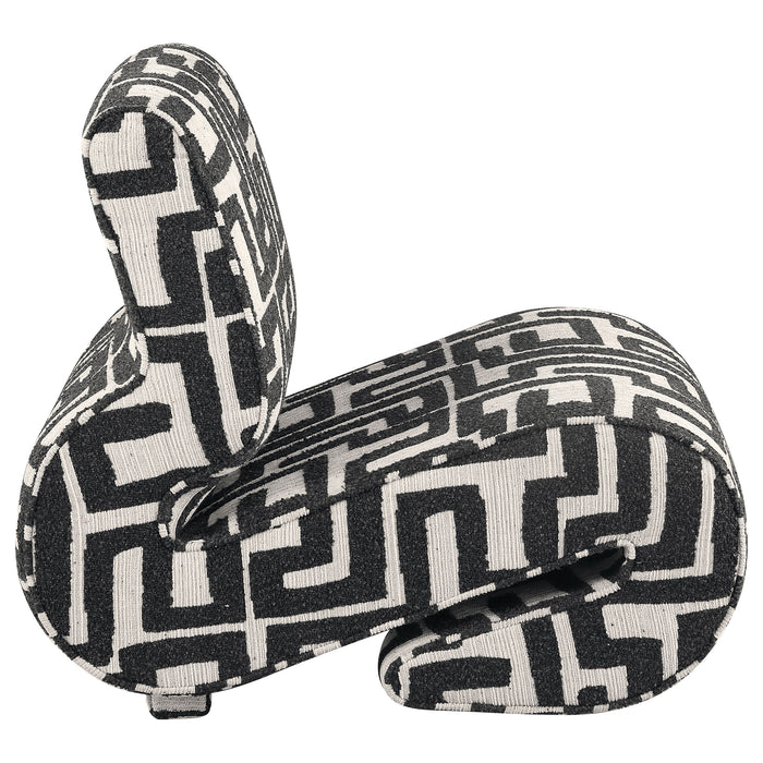 Eimer Geometric Jacquard Accent Chair Black