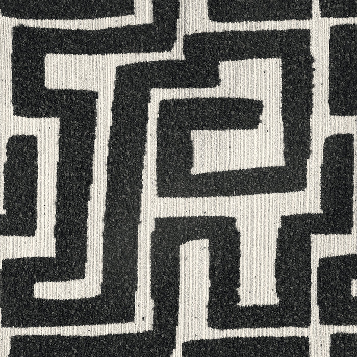 Eimer Geometric Jacquard Accent Chair Black