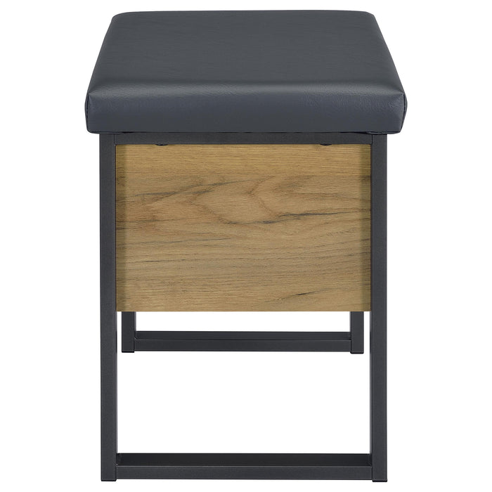Bettin Vanity Set with Sliding Mirror and Stool Golden Oak