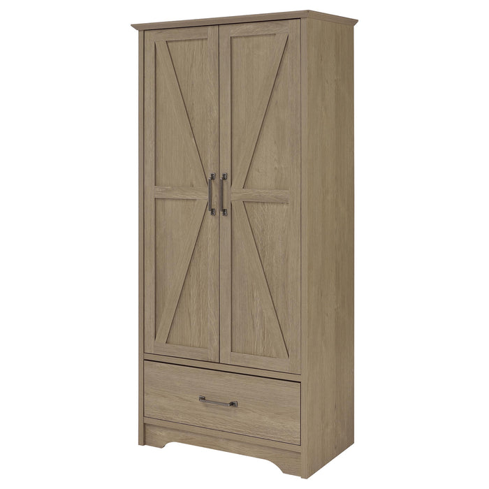 Arvida 2-door Bedroom Wardrobe Storage Cabinet Armoire Latte
