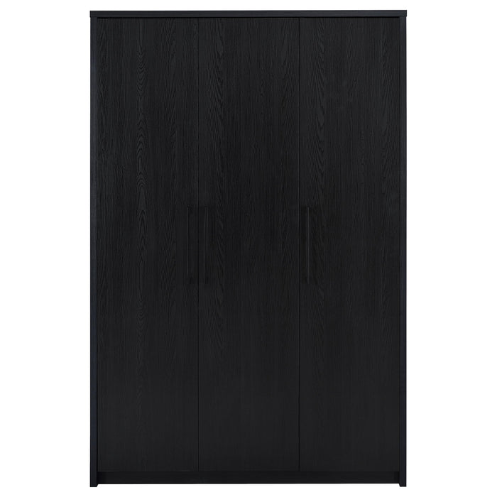 Cerda 3-door Bedroom Wardrobe Storage Cabinet Armoire Black