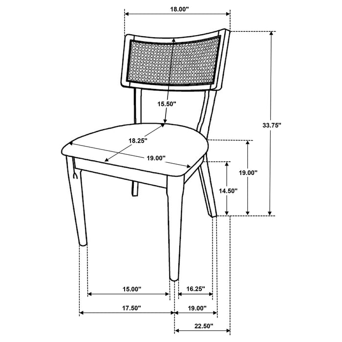 Fabra Cane Back Side Chair Honey Wheat (Set of 2)