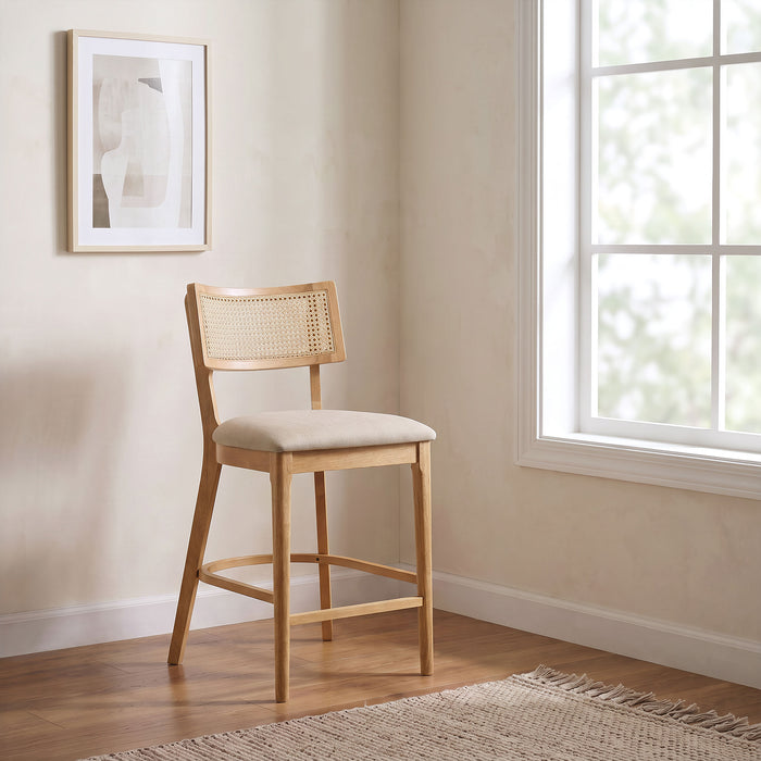 Fabra Cane Back Counter Height Chair Honey Wheat (Set of 2)