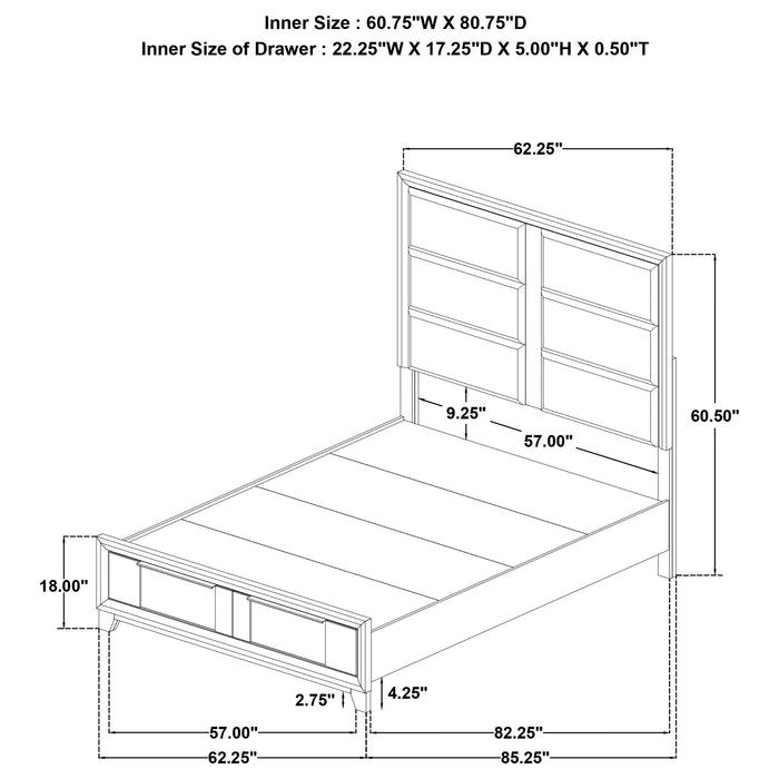 Farre Queen Upholstered Storage Platform Bed Washed Grey